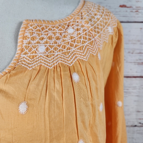 TALBOTS Plus Size Orange Embroidered Women's Top Size 1X - Picture 2 of 8